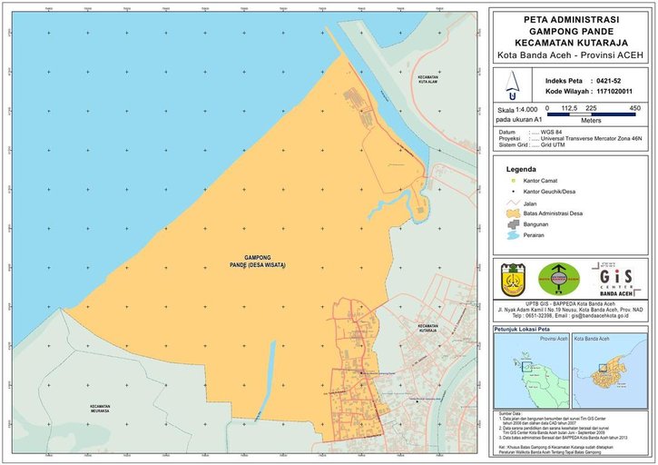 Cuplikan layar peta : Adminsitrasi Gampong Pande