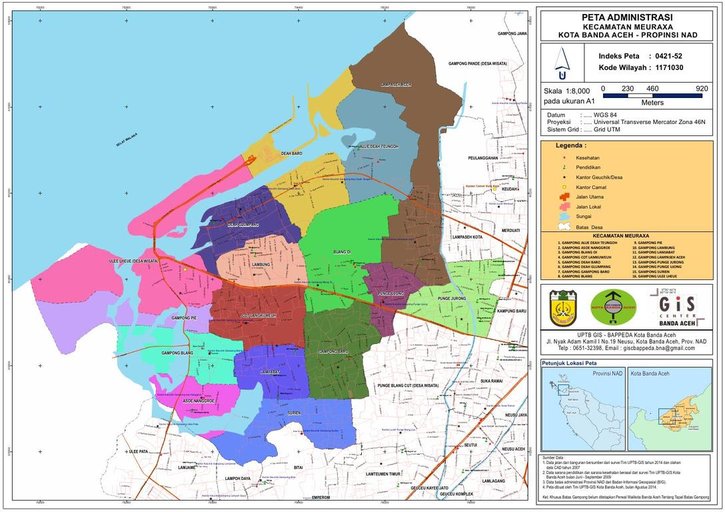 Cuplikan layar peta - Administrasi Kecamatan Meuraxa