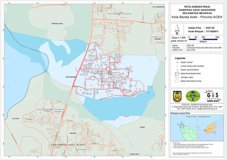 Cuplikan layar peta : Administrasi Gampong Asoe Nanggroe