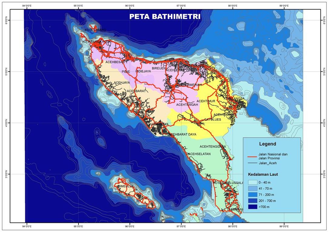 Peta Bathymetry | Katalog Peta Banda Aceh