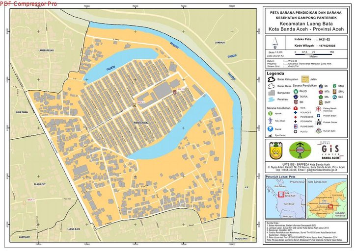 Cuplikan layar peta : Hasil Survey Sarana Pendidikan dan Kesehatan Gp. Panteriek