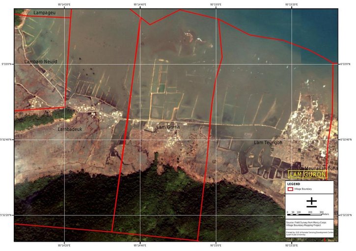 Cuplikan layar peta : Lam Guron Post Tsunami