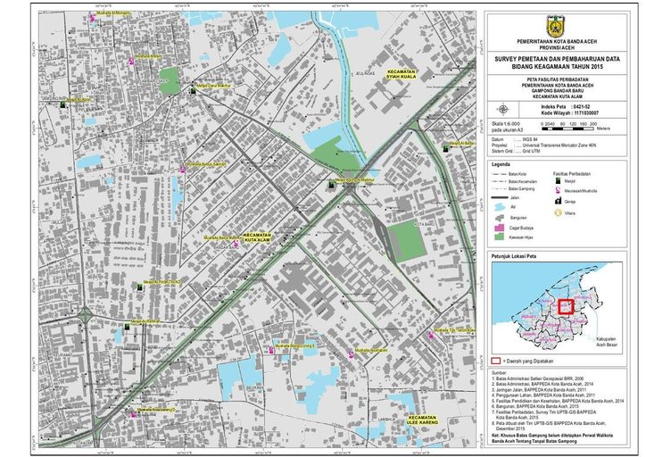 Cuplikan layar peta : Peta Fasilitas Peribadatan Gp. Bandar Baru