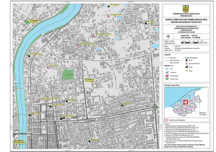 Cuplikan layar peta : Peta Fasilitas Peribadatan Gp. Mulia