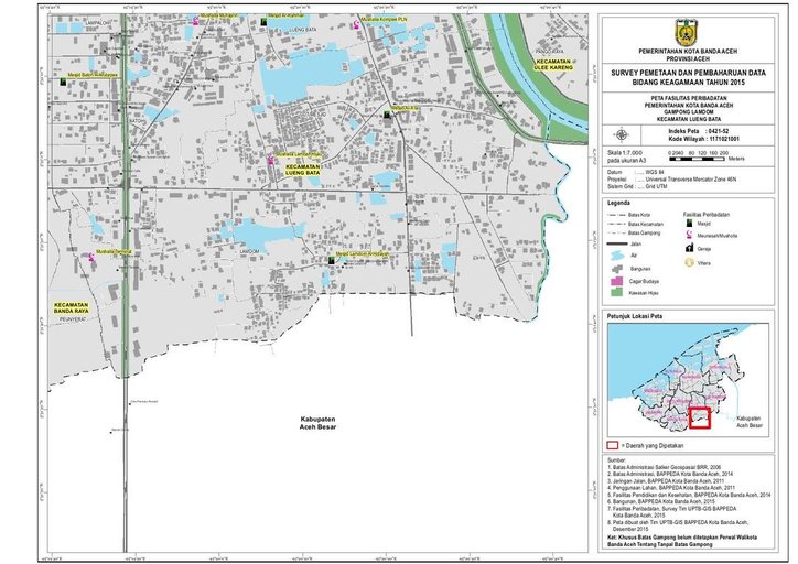 Cuplikan layar peta : Peta Fasilitas Peribadatan Gp. Lamdom