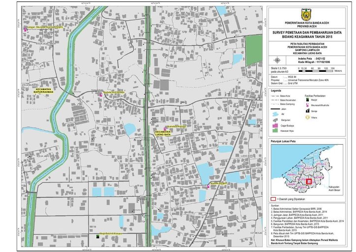 Cuplikan layar peta : Peta Fasilitas Peribadatan Gp. Lampaloh