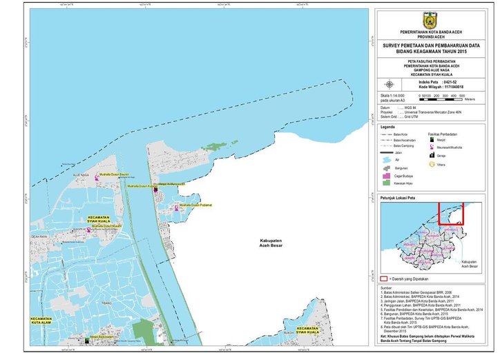 Cuplikan layar peta : Peta Fasilitas Peribadatan Gp. Alue Naga