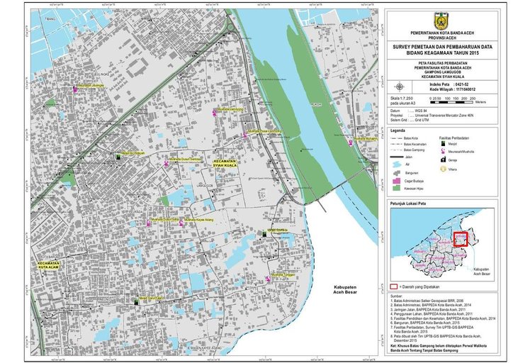 Cuplikan layar peta : Peta Fasilitas Peribadatan Gp. Lamgugob