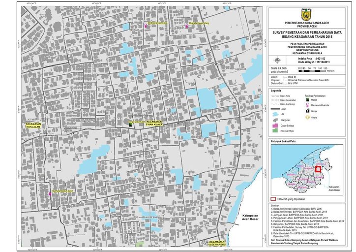 Cuplikan layar peta : Peta Fasilitas Peribadatan Gp. Pineung