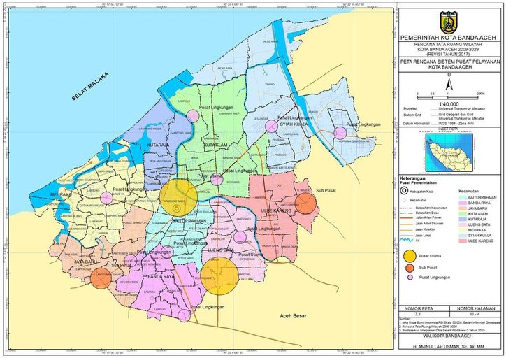 Cuplikan layar peta : A3-Peta Rencana Sistem Pusat Pelayanan 2009-2029 (Revisi)