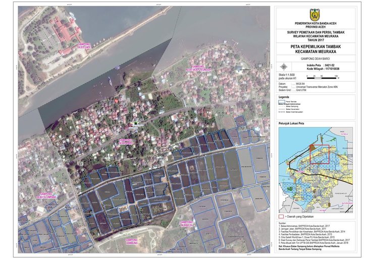 Cuplikan layar peta : Peta Kepemilikan Tambak Gp. Deah Baro