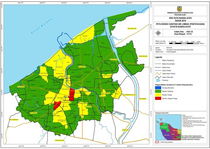 Cuplikan layar peta : Peta Resiko Sanitasi Air Limbah (Penyesuaian)