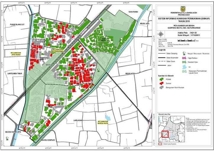 Cuplikan layar peta - Peta Sumber Air Bersih Gampong Seutui