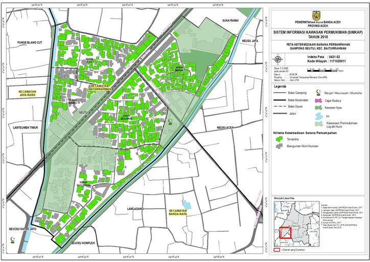 Cuplikan layar peta - Peta Ketersediaan Sarana Persampahan Gampong Seutui