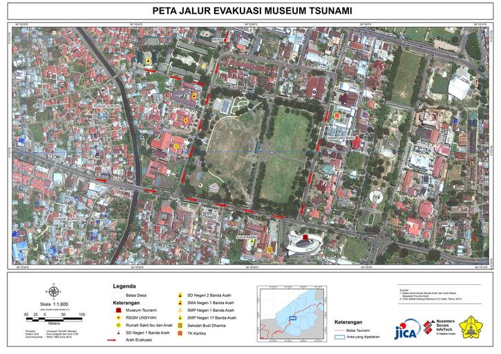 Cuplikan layar peta : Peta Jalur Evakuasi Museum Tsunami