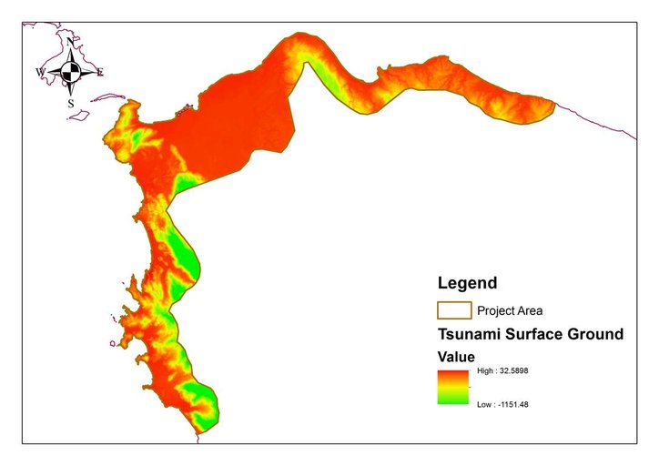 Cuplikan layar peta : Tsunami Surface Ground