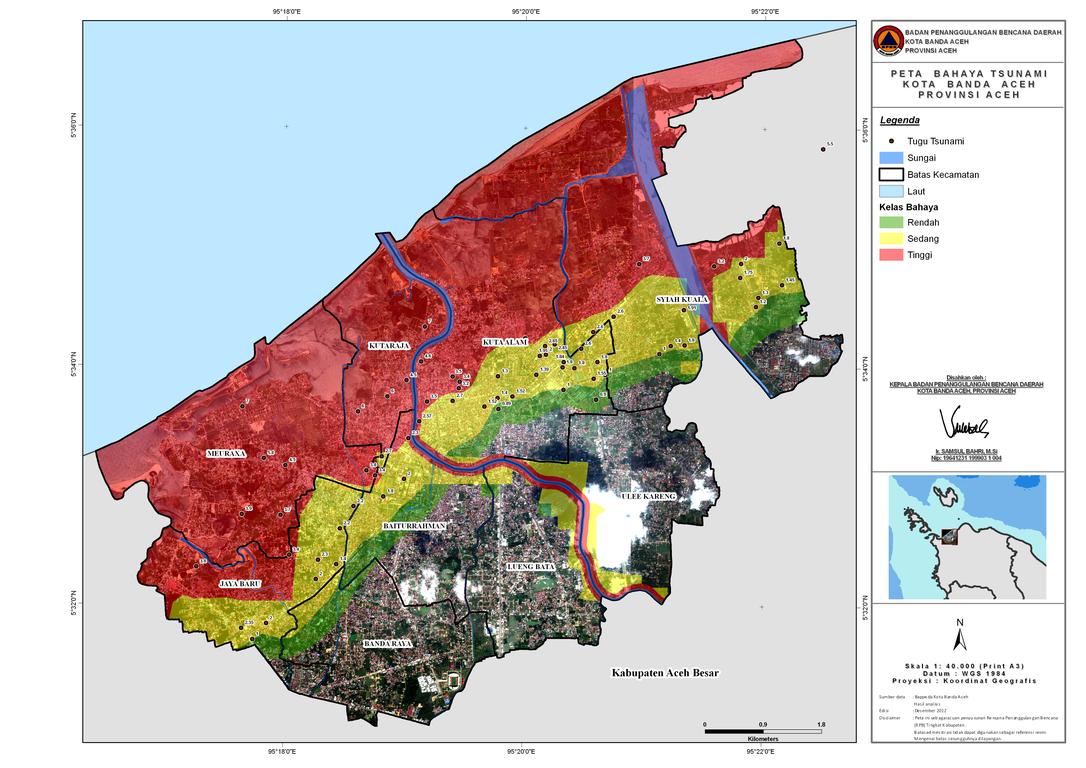 Peta Bahaya Tsunami Katalog Peta Banda Aceh