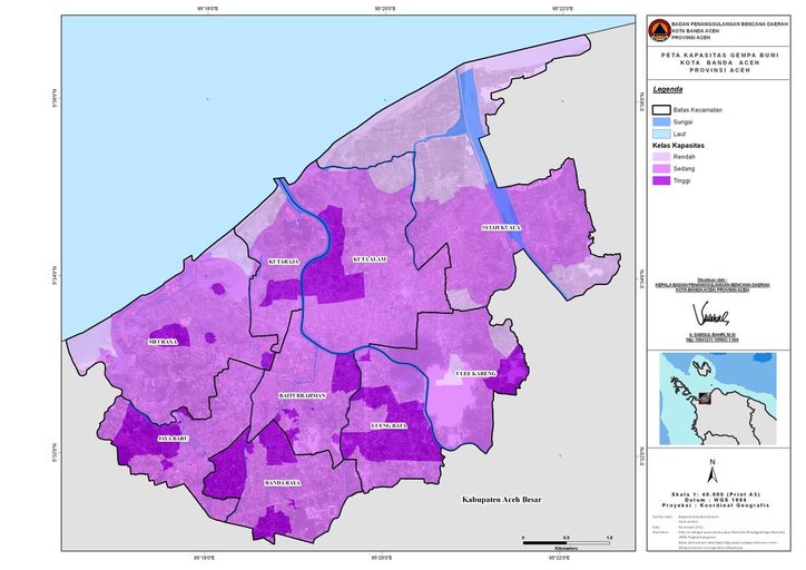 Cuplikan layar peta : Peta Kapasitas Gempa