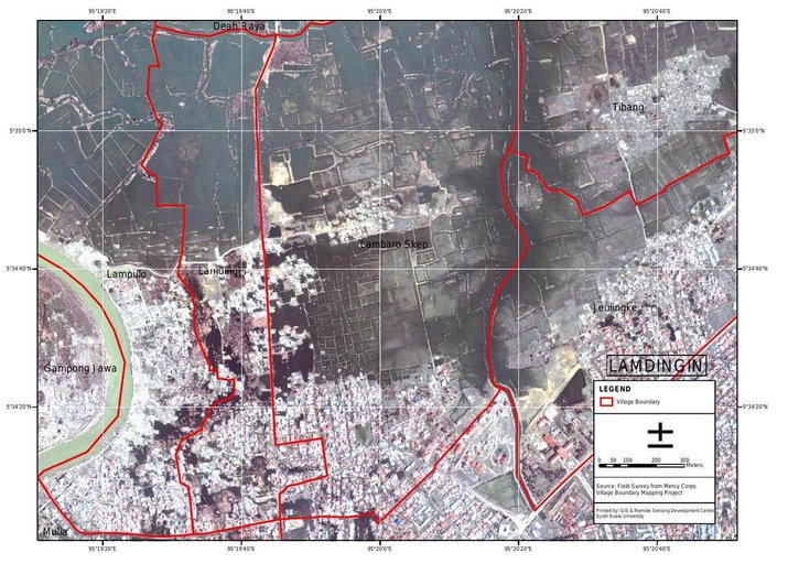 Cuplikan layar peta : Lamdingin Post Tsunami