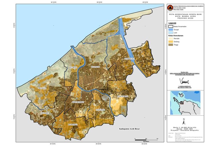 Cuplikan layar peta : Peta Kerentanan Gempa