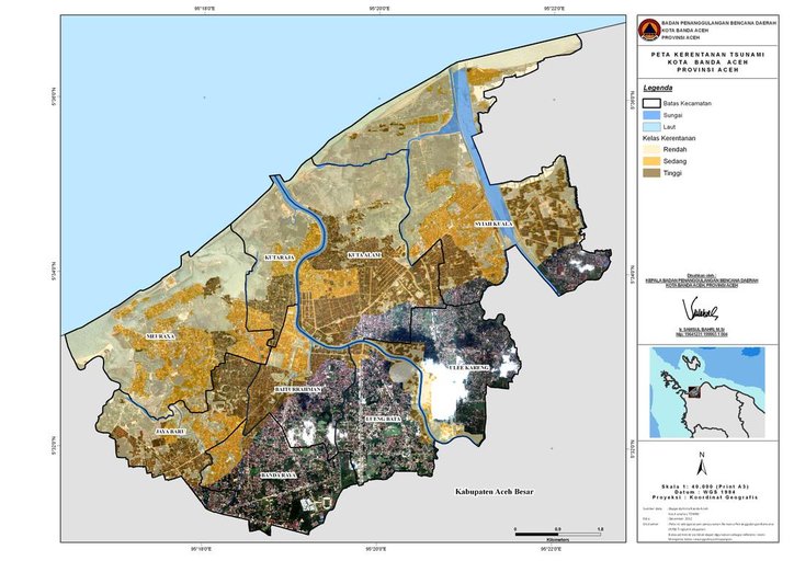 Cuplikan layar peta : Peta Kerentanan Tsunami