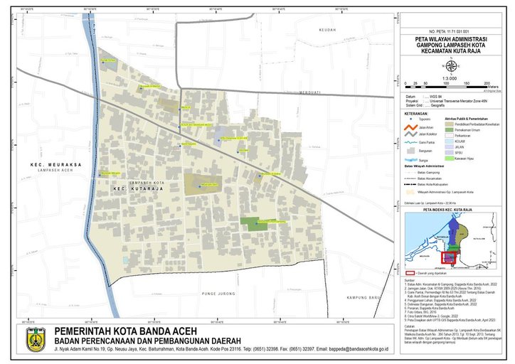 Cuplikan layar peta : Peta Batas Wilayah Administrasi Gp. Lampaseh Kota