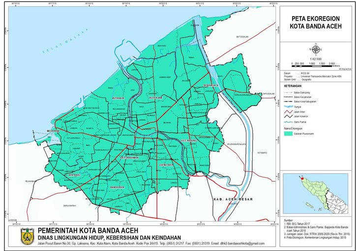 Cuplikan layar peta : Peta Ekoregion Banda Aceh