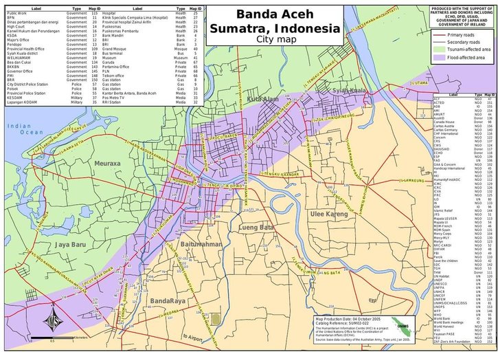 Cuplikan layar peta : Banda Aceh Sumatra, Indonesia City Map