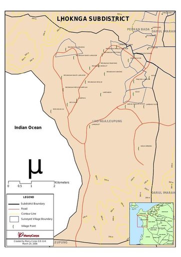 Cuplikan layar peta : Lhoknga Subdistrict