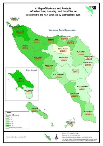 Cuplikan layar peta : Map Of Partners And Projects Infrastructure, Housing, And Land Sector Dec 05