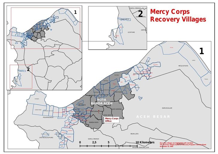 Cuplikan layar peta : Mercy Corps Recovery Villages