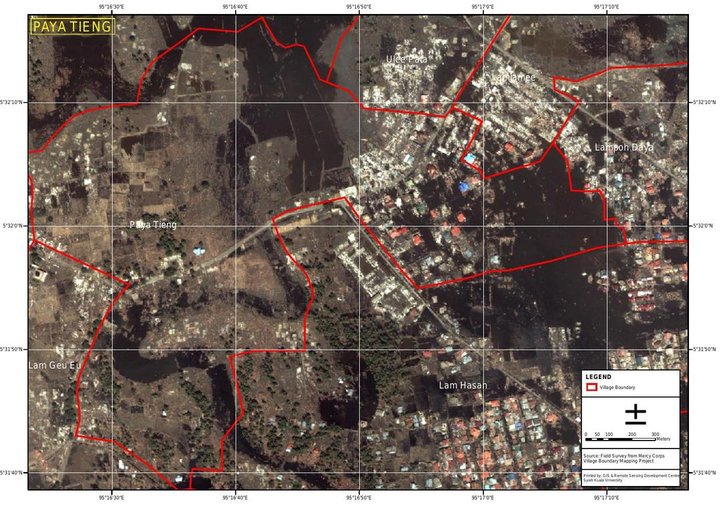 Cuplikan layar peta : Paya Tieng Post Tsunami