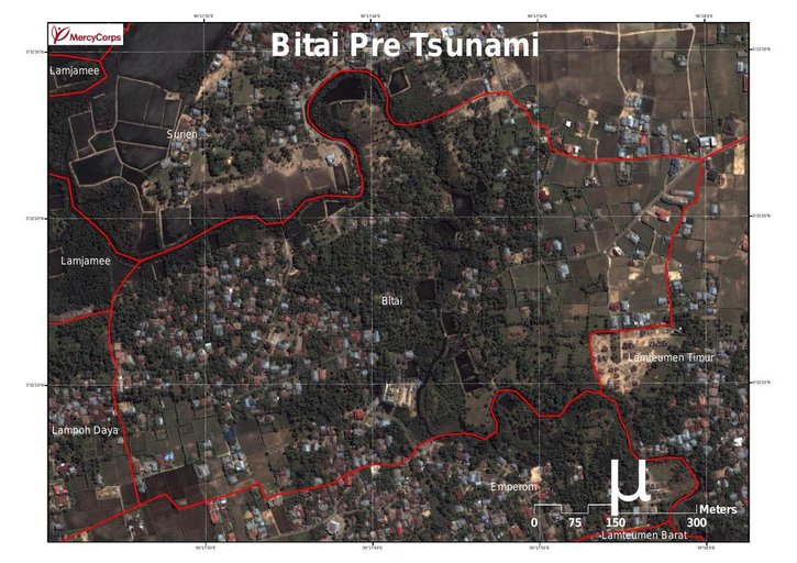 Cuplikan layar peta : Bitai Pre Tsunami