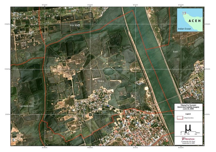 Cuplikan layar peta : Tibang Pre Tsunami Quick Bird Satellite Imagery