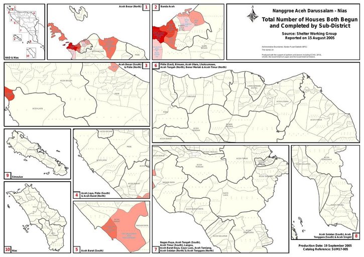 Cuplikan layar peta : Total Number Of Houses Both Begun And Completed By Sub-District