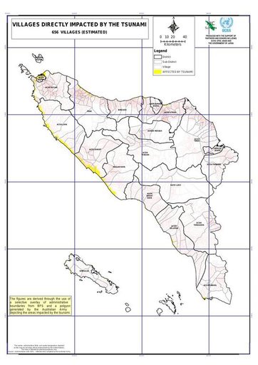 Cuplikan layar peta : Villages Directly Impacted By The Tsunami