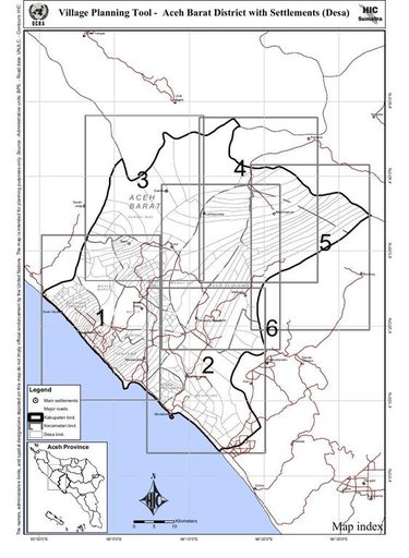 Cuplikan layar peta : Village Planning Tool - Aceh Barat District With Settlements (Desa)