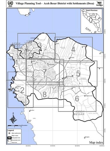 Cuplikan layar peta : Village Planning Tool - Aceh Besar District With Settlements (Desa)