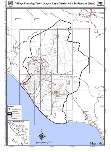 Cuplikan layar peta : Village Planning Tool - Nagan Raya District With Settlements (Desa)