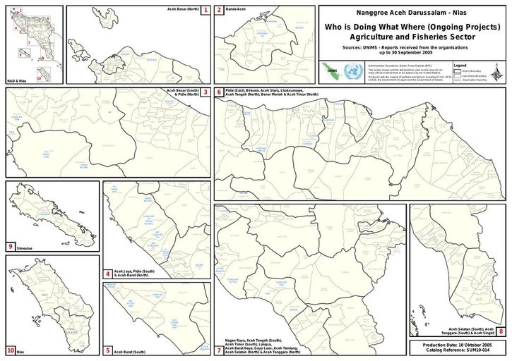 Cuplikan layar peta : Who Does What Where Agriculture & Fisheries Sector