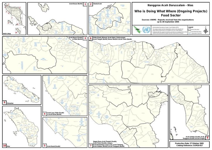 Cuplikan layar peta : Nanggroe Aceh Darussalam - Nias Who Is Doing What Where (ONGOing Projects) Food Sector 