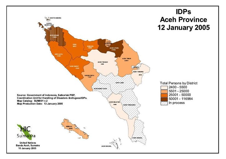 Cuplikan layar peta : Idps Aceh Province Jan 2005