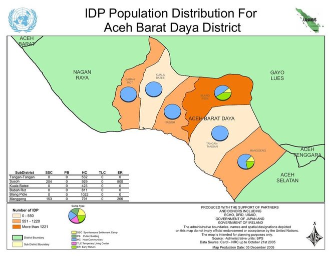 Cuplikan layar peta : Idps Population Distribution For Aceh Barat Daya