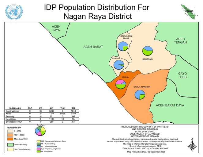 Cuplikan layar peta : IDP Population For Nagan Raya 