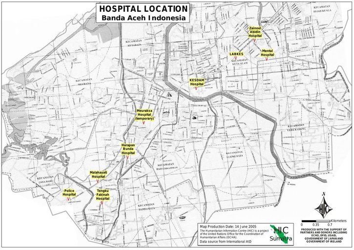 Cuplikan layar peta : Banda Aceh Indonesia Hospital Location