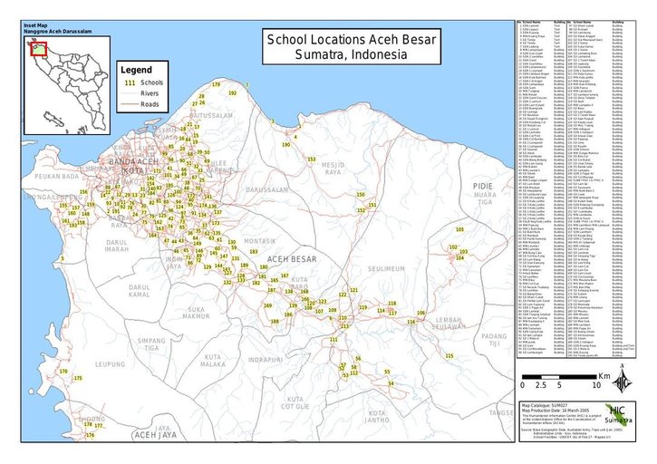 Cuplikan layar peta : School Locations Aceh Besar Sumatra, Indonesia