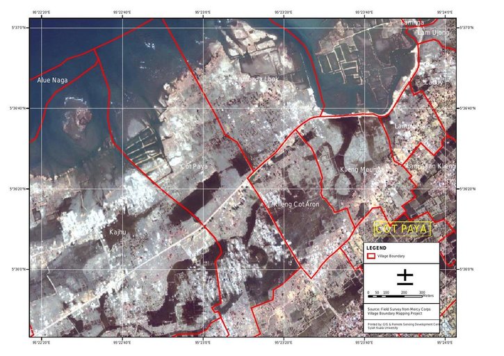 Cuplikan layar peta : Cot Paya Post Tsunami