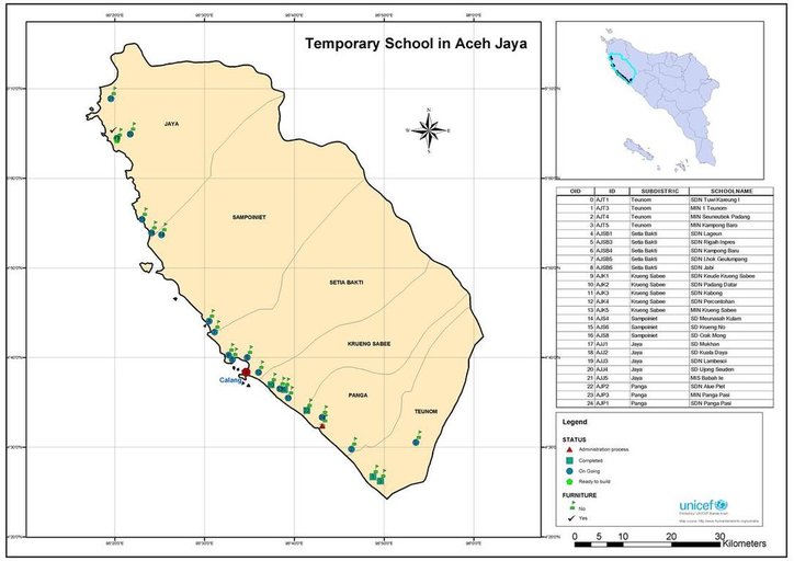 Cuplikan layar peta : Aceh Jaya Temporary School