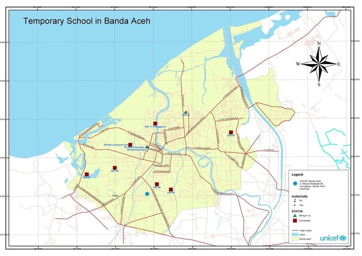 Cuplikan layar peta - Banda Aceh Temporary School