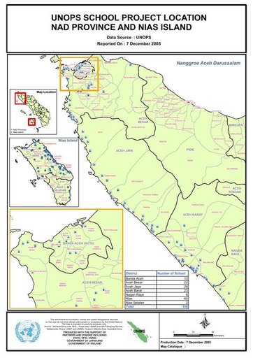 Cuplikan layar peta : UNOPS School Project Location NAD Province And Nias Island 